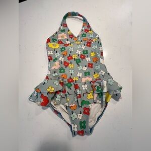 Hanna Andersson Colorful Floral Halter Swimsuit size 10